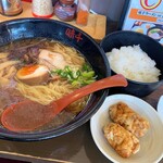 味千拉麺 - 醤油ラーメン795円+Bセット（カラアゲ（2コ）+ご飯）285円