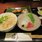 Shunsai Ryouri Ten - 鯛と生姜の炊き込みご飯定食（アップ）