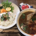 らいおん食堂 - 骨付鶏の薬膳スープカレー