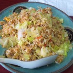 玉蘭 - 極辛レタス火山チャーハンのアップ。見るからに辛そうですが、心地よい辛さなので、皆さん、注文してください。