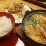 Joifuru - 背脂たっぷり鉄鍋醤油ラーメン+ラーメン唐揚げセット