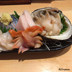 Kakashiya - 鯵､女梶木ﾄﾛ､北寄貝､赤貝