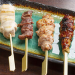 Yakitori Take - おすすめ串5本と生ビールセット