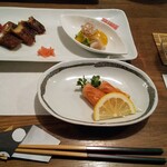 旅荘 かわぐち - 夕食。穴子が香ばしくて柔らかい。