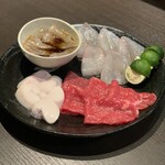 Aka Ushi Tare Yakiniku Marufuku - 焼きフグの盛り合わせ