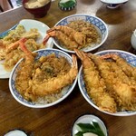 ほたて - 上天ぷらと並天丼と上天丼と海老天丼