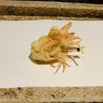 日本橋 蕎ノ字 - ■車海老の頭
      ☆一つ目は塩で頂く。