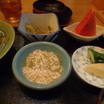 季節料理 なみき - 副菜二品と漬け物、デサート