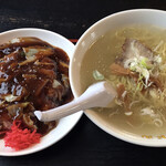 中国料理 廣河 - ラーメン（塩）&回鍋肉飯 セット