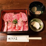 江戸庄 - レアステーキ丼(上)　3000円