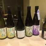 鮨 心白 - 風の森は5種類あったので全部一合ずつ呑み倒しました（笑）