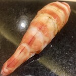 鮨 心白 - 江戸前の車海老はしっかり蒸されて甘味が強い