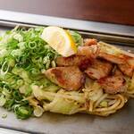 Salt Yakisoba (stir-fried noodles) with Kujo green onion and pork belly