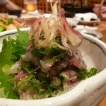 悠讃 - あじのタタキ　630円