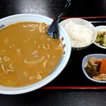 東京庵 - カレーラーメン・小ライス・小鉢・お新香