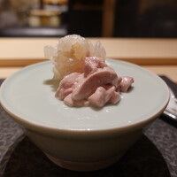 すし昇 - 皮ハギ糸造り&皮ハギ肝、馬糞雲丹&甘海老ポン酢のたれ