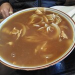 そば處 一清庵 - カレー南蛮そば、他のお客さんはお餅トッピングしてました。