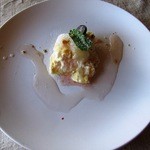 らーめんとcafe＋ベジ engawa - ミニデザートの「桃のケーキ」