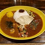 Karesafari - チキンとシュリンプカレーの合いがけ