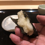 にい留 - 自家製唐墨入 揚げ餅
      →にい留さんお初の料理。素晴らしい唐津のボラの卵で自家製唐墨を使った揚げ餅。揚げることで餅にコクも付加しつつ、塩味と旨味は唐墨からと何とも贅沢な揚げ餅(^^)美味しい！