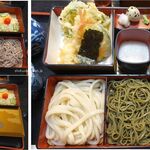 清水庵 - 三色清水天ざる1700円。清水庵(愛知県豊橋市) 