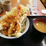 Tendon Tenya - 「上天丼」＋「穴子天」のっけ全景