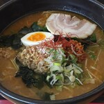 花かじか - 納豆辛みそ大盛(小辛＆チャーシューTP)