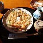 そば楽 - 桜えびの天ぷらとおろしのぶっかけ蕎麦