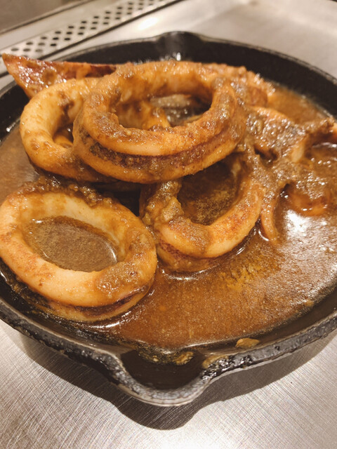 裏メニュー イカわたマヨにパン付けて By Hanakozzz 狸御殿 御器所 鉄板焼き 食べログ