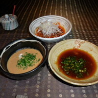 瀬里奈 本店 - しゃぶしゃぶのタレ三種です。