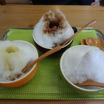 ハッピーマフィンプロジェクト - かき氷(左からパイナップル・黒みつ･ココナッツ)