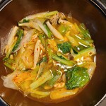 Japanese beef tendon and local vegetables stew with salt