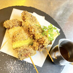 Resutoran Ichibariki - こちらは当店のNO.1人気料理、馬肉の串カツ！ぜひ一度食べてみてください！
