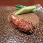 天寿し - 炭火で焼いた海老の頭