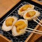 日本酒バル 富士屋 - 味タマの天ぷら ウニのせ