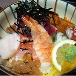海鮮料理　魚盛 - 2012.8.7 魚盛丼（海鮮丼）大盛り680円