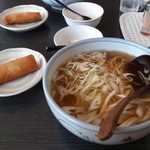 Chuugokuryourimaika - ネギラーメン＋100円（小鉢（春巻き）＋杏仁豆腐）