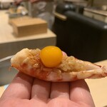 すし昇 - 車海老うずら卵のせ