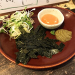 グリルキッチン チャンポン - 親鳥　石焼親子丼定食（980円）の薬味たち～