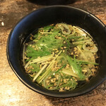 グリルキッチン チャンポン - 親鳥　石焼親子丼定食（980円）のスープ