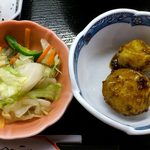 Tori Chuu - 鳥忠 ＠ときわ台 ランチ定食に付く 黒芋と浅漬け