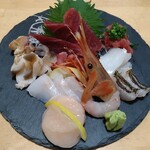 ふくえもん - 刺身の盛り合わせ。見た目も素晴らしい。