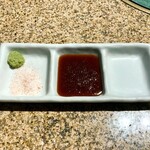 あ・かうはーど - ステーキはオリジナルソース＆岩塩＆山葵で。