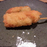 神保町 傳 - 小皿　ハムカツ（鱧カツ）　後から改めて鱧のカツ