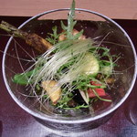 神保町 傳 - 中皿　畑の様子　西東京市で大将のお姉さんが作る野菜