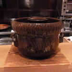 神保町 傳 - 食事　ピラフ（とうもろこしご飯）　３時間半火入れした宮崎牛のとも三角　とうもろこし　新玉葱