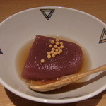 神保町 傳 - デザート　ハーブとスパイスの水羊羹　バジル　ミント