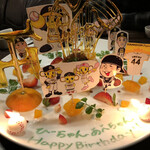 鶏料理ひとりひとり - スペチャルサービス 虎女向けBirthday使用デコレーションデザートｄｆ