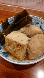 勝一 - 昆布、焼き豆腐　150円　蓮根団子　200円