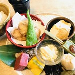 Kyoto duck Tempura and obanzai lunch